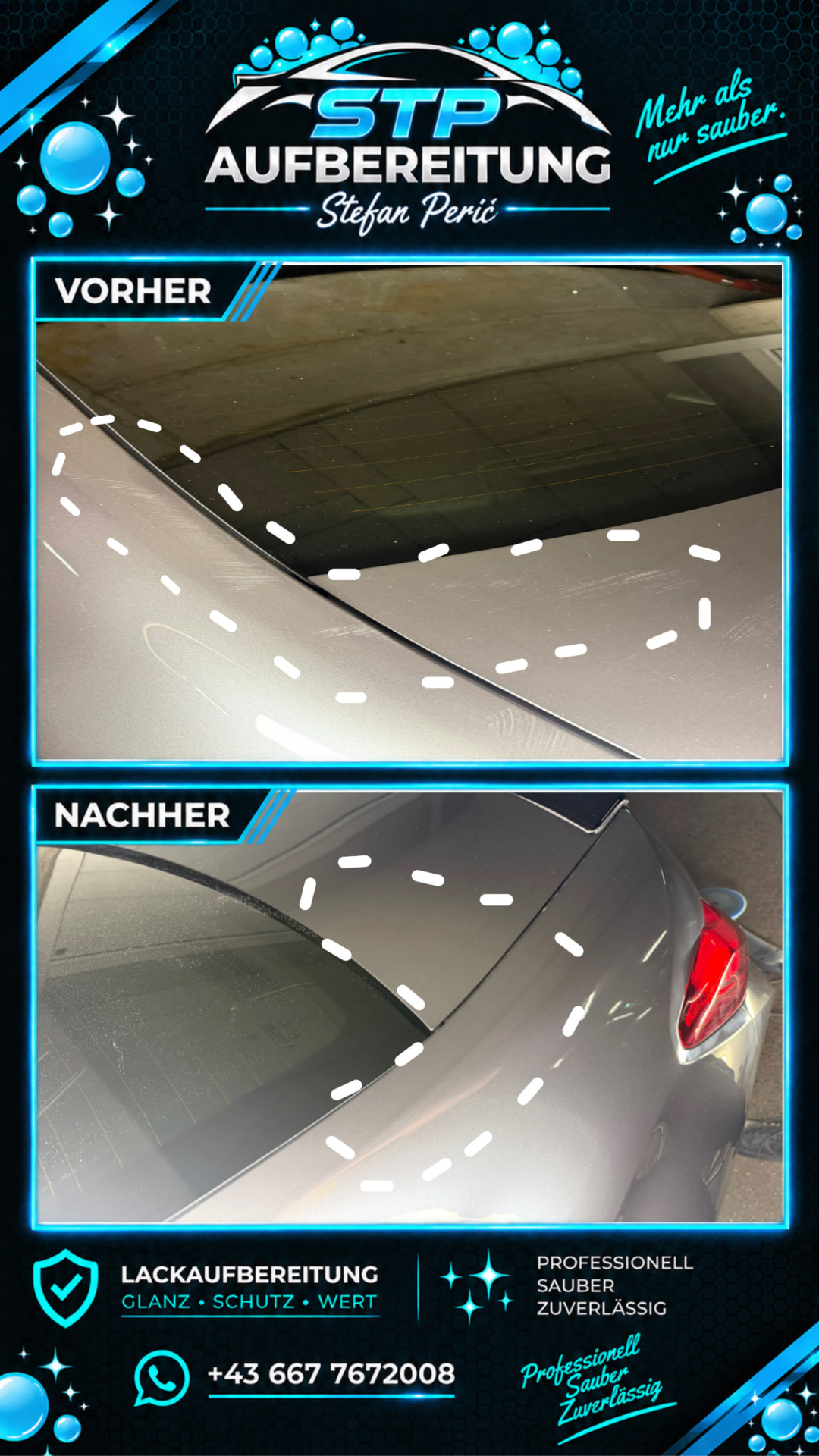 Lackaufbereitung vorher und nachher