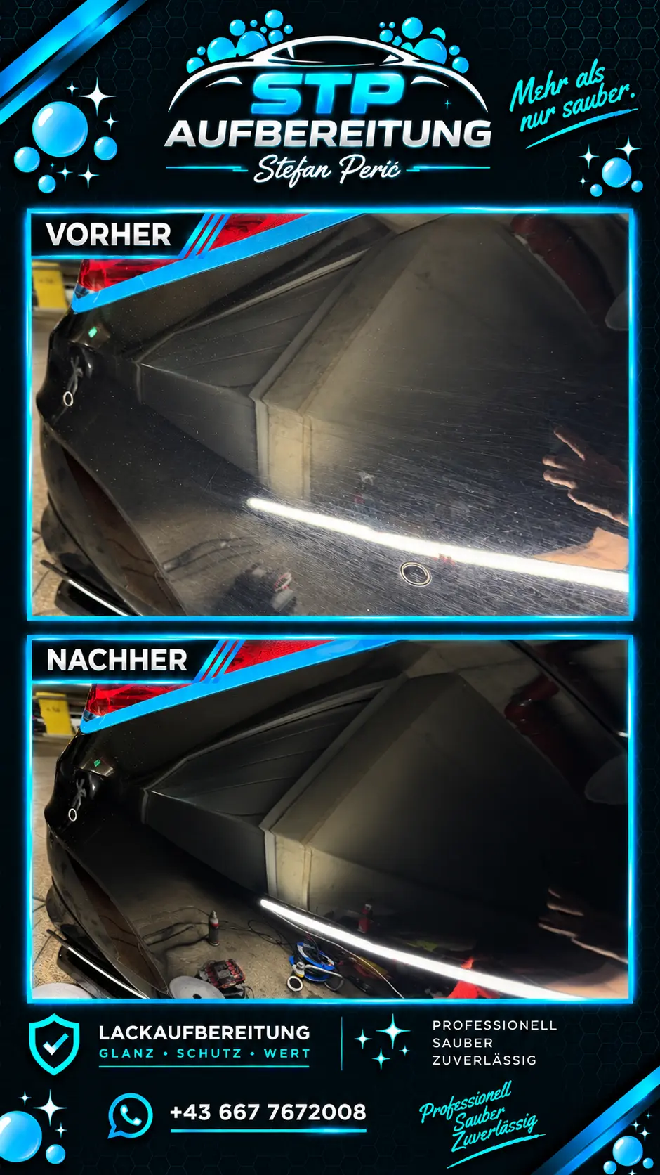 Lackaufbereitung vorher und nachher