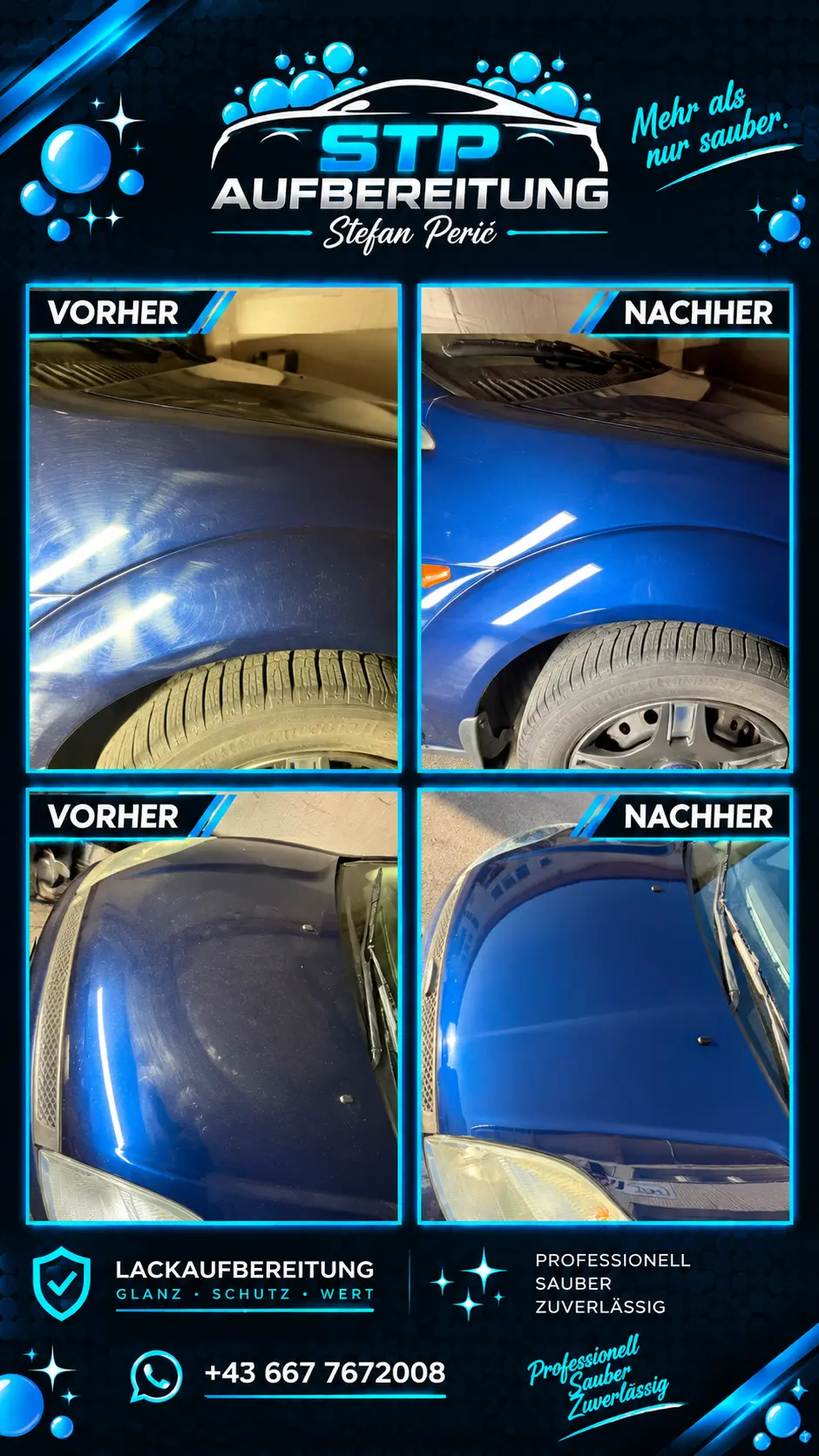 Lackaufbereitung vorher und nachher